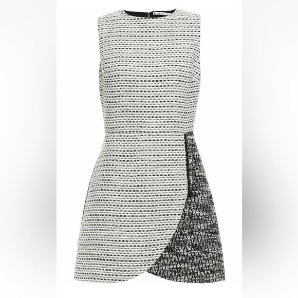 NWT Alice + Olivia Sally Side Zip Boucle Tweed Mini Dress 10 Boucle $440